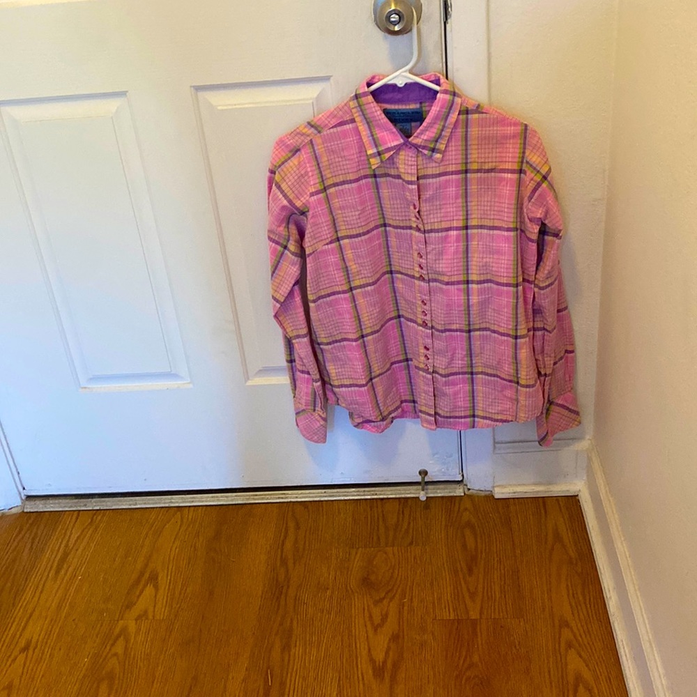 WRANGLER BLUES TOP MEDIUM  PLAID RODEO SHIRT